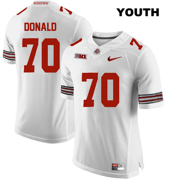 Ohio State Buckeyes Youth Noah Donald #70 White Authentic Nike College NCAA Stitched Football Jersey RK19T43TX